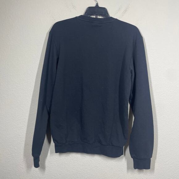 Adidas Mens Small Essentials French Terry Logo Sweatshirt Black Pullover Crew - Picture 8 of 8